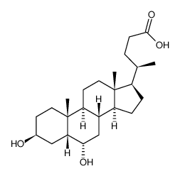 (3b,5b,6a)-3,6-dihydroxy-Cholan-24-oic acid Structure