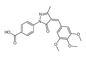 4-[(4E)-3-methyl-5-oxo-4-[(3,4,5-trimethoxyphenyl)methylidene]pyrazol-1-yl]benzoic acid结构式