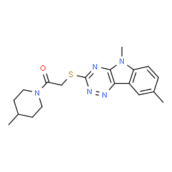 Piperidine, 1-[[(5,8-dimethyl-5H-1,2,4-triazino[5,6-b]indol-3-yl)thio]acetyl]-4-methyl- (9CI) Structure