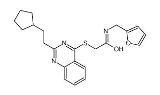 Acetamide, 2-[[2-(2-cyclopentylethyl)-4-quinazolinyl]thio]-N-(2-furanylmethyl)- (9CI) structure