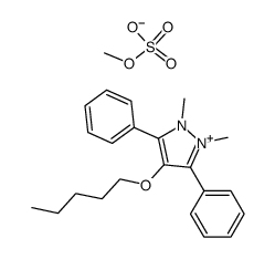 1,2-dimethyl-3,5-diphenyl-4-n-pentyloxypyrazolium methyl sulfate结构式