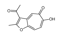 3-acetyl-6-hydroxy-2-methylcyclohepta[b]furan-5-one Structure