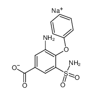 sodium salt of 3-amino-4-phenoxy-5-sulphamyl-benzoic acid结构式