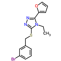 3-[(3-Bromobenzyl)sulfanyl]-4-ethyl-5-(2-furyl)-4H-1,2,4-triazole Structure