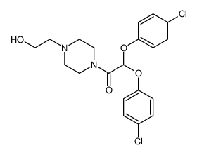 2,2-bis(4-chlorophenoxy)-1-[4-(2-hydroxyethyl)piperazin-1-yl]ethanone结构式