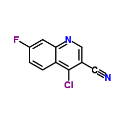 4-Chlor-7-fluorchinolin-3-carbonitril Structure