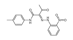 2-[(2-Nitro-phenyl)-hydrazono]-3-oxo-N-p-tolyl-butyramide结构式