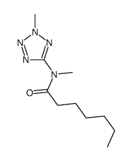 N-methyl-N-(2-methyltetrazol-5-yl)heptanamide结构式