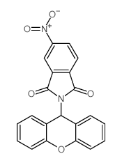 1H-Isoindole-1,3(2H)-dione,5-nitro-2-(9H-xanthen-9-yl)-结构式
