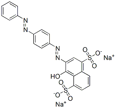 4-Hydroxy-3-[[4-(phenylazo)phenyl]azo]naphthalene-1,5-disulfonic acid disodium salt结构式