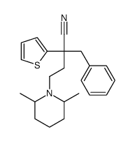 2,6-Dimethyl-α-(phenylmethyl)-α-(2-thienyl)-1-piperidinebutyronitrile结构式