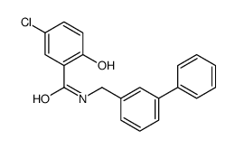 5-chloro-2-hydroxy-N-[(3-phenylphenyl)methyl]benzamide Structure