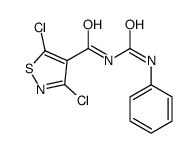 3,5-dichloro-N-(phenylcarbamoyl)-1,2-thiazole-4-carboxamide结构式