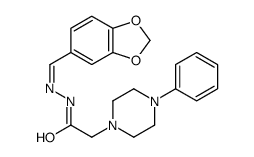 N-[(E)-1,3-benzodioxol-5-ylmethylideneamino]-2-(4-phenylpiperazin-1-yl)acetamide结构式