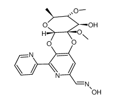 (4aS)-4c-hydroxy-3t,4a-dimethoxy-2c-methyl-9-pyridin-2-yl-(4ar,10ac)-3,4,4a,10a-tetrahydro-2H-pyrano[3',2':5,6][1,4]dioxino[2,3-c]pyridine-7-carbaldehyde (E)-oxime Structure