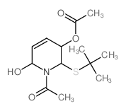 (1-acetyl-6-hydroxy-2-tert-butylsulfanyl-3,6-dihydro-2H-pyridin-3-yl) acetate结构式
