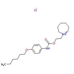 1-[2-({[4-(Hexyloxy)phenyl]carbamoyl}oxy)ethyl]azepanium chloride Structure