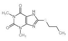 1H-Purine-2,6-dione, 3,7-dihydro-1, 3-dimethyl-8- (propylthio)-结构式