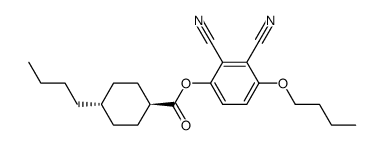 4-Butyl-cyclohexanecarboxylic acid 4-butoxy-2,3-dicyano-phenyl ester Structure