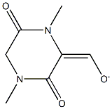 2-Piperazinecarboxaldehyde,1,4-dimethyl-3,6-dioxo-,ion(1-)(9CI) Structure