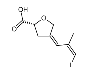 (R)-4-[(Z)-3-Iodo-2-methyl-prop-2-en-(Z)-ylidene]-tetrahydro-furan-2-carboxylic acid Structure