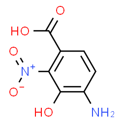Benzoic acid, 4-amino-3-hydroxy-2-nitro- (9CI) structure