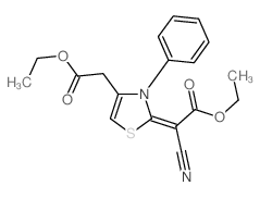 ethyl 2-cyano-2-[4-(ethoxycarbonylmethyl)-3-phenyl-1,3-thiazol-2-ylidene]acetate结构式