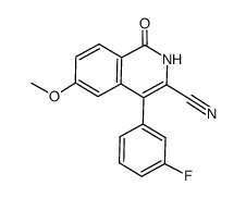 4-(3-fluorophenyl)-6-methoxy-1-oxo-1,2-dihydroisoquinoline-3-carbonitrile结构式