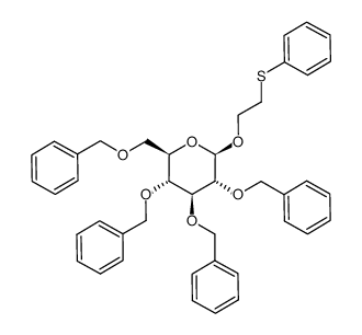 2-(phenylthio)ethyl 2,3,4,6-tetra-O-benzyl-β-D-glucopyranoside结构式