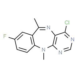 4-Chloro-8-fluoro-6,11-dimethyl-11H-pyrimido[4,5-b][1,4]benzodiazepine结构式