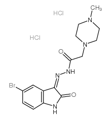 1-Piperazineacetic acid, 4-methyl-, (5-bromo-2-oxo-3-indolinylidene)hy drazide, dihydrochloride, (Z)-结构式