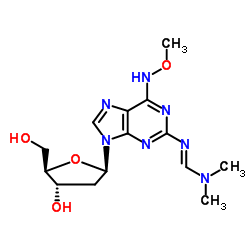 2-(DIMETHYLAMINOMETHYLIDENE)AMINO-6-METHOXYLAMINO-9-(BETA-D-2-DEOXYRIBOFURANOSYL)PURINE picture