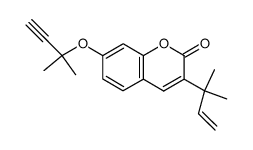 3-(2-methylbut-3-en-2-yl)-7-((2-methylbut-3-yn-2-yl)oxy)-2H-chromen-2-one Structure