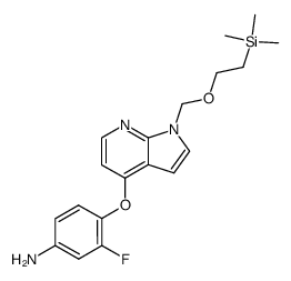 3-fluoro-4-((1-((2-(trimethylsilyl)ethoxy)methyl)-1H-pyrrolo[2,3-b]pyridin-4-yl)oxy)aniline结构式