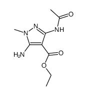 3-Acetylamino-5-amino-1-methyl-1H-pyrazole-4-carboxylic acid ethyl ester Structure