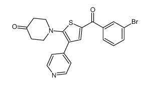 1-[5-(3-bromobenzoyl)-3-pyridin-4-ylthiophen-2-yl]piperidin-4-one结构式