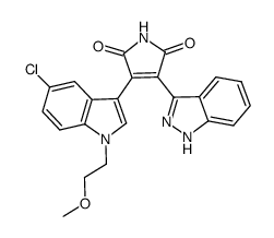 3-[5-chloro-1-(2-methoxy-ethyl)-1H-indol-3-yl]-4-(1H-indazol-3-yl)-pyrrole-2,5-dione结构式