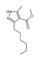 methyl 3-hexyl-5-methyl-1H-pyrazole-4-carboxylate结构式