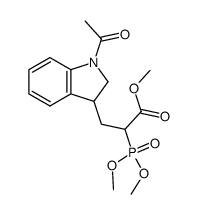 3-(1-Acetyl-2,3-dihydro-1H-indol-3-yl)-2-(dimethoxy-phosphoryl)-propionic acid methyl ester结构式