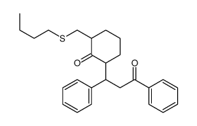 2-(butylsulfanylmethyl)-6-(3-oxo-1,3-diphenylpropyl)cyclohexan-1-one结构式