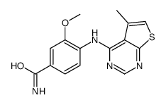 3-methoxy-4-[(5-methylthieno[2,3-d]pyrimidin-4-yl)amino]benzamide Structure