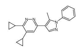 3,4-dicyclopropyl-6-(5-methyl-1-phenylpyrazol-4-yl)pyridazine结构式