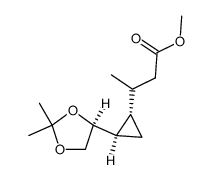 3-[(1S,2R)-2-((S)-2,2-dimethyl[1,3]dioxolan-4-yl)cyclopropyl]butyric acid methyl ester结构式