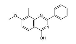 7-methoxy-8-methyl-2-phenyl-1H-quinazolin-4-one结构式