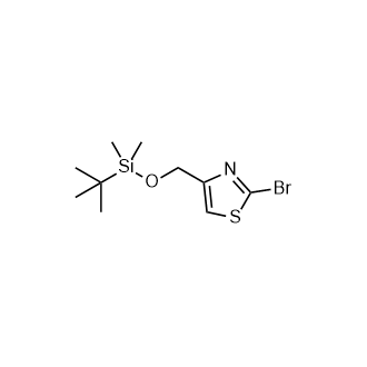 2-溴-4-(((叔丁基二甲基甲硅烷基)氧基)甲基)噻唑结构式