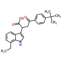 4-(4-(tert-Butyl)phenyl)-2-(7-ethylindol-3-yl)-4-oxobutanoic acid Structure