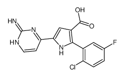 5-(2-aminopyrimidin-4-yl)-2-(2-chloro-5-fluorophenyl)-1H-pyrrole-3-carboxylic acid Structure