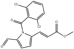 2-Propenoic acid, 3-[1-(2,6-dichlorobenzoyl)-5-formyl-1H-pyrrol-2-yl]-, methyl ester, (E)- (9CI) Structure