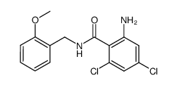 2-amino-4,6-dichloro-N-(2-methoxy-benzyl)-benzamide结构式