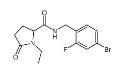 N-[(4-bromo-2-fluorophenyl)methyl]-1-ethyl-5-oxoprolinamide结构式